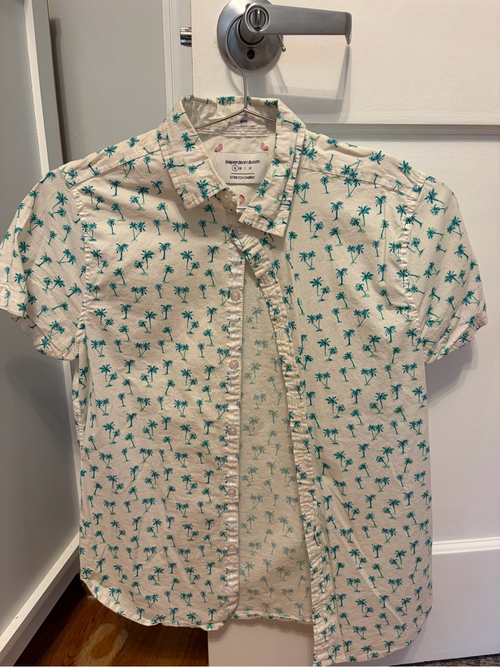 Men’s Paper Denim & Cloth Palm Tree Short-Sleeve Button Down Polo